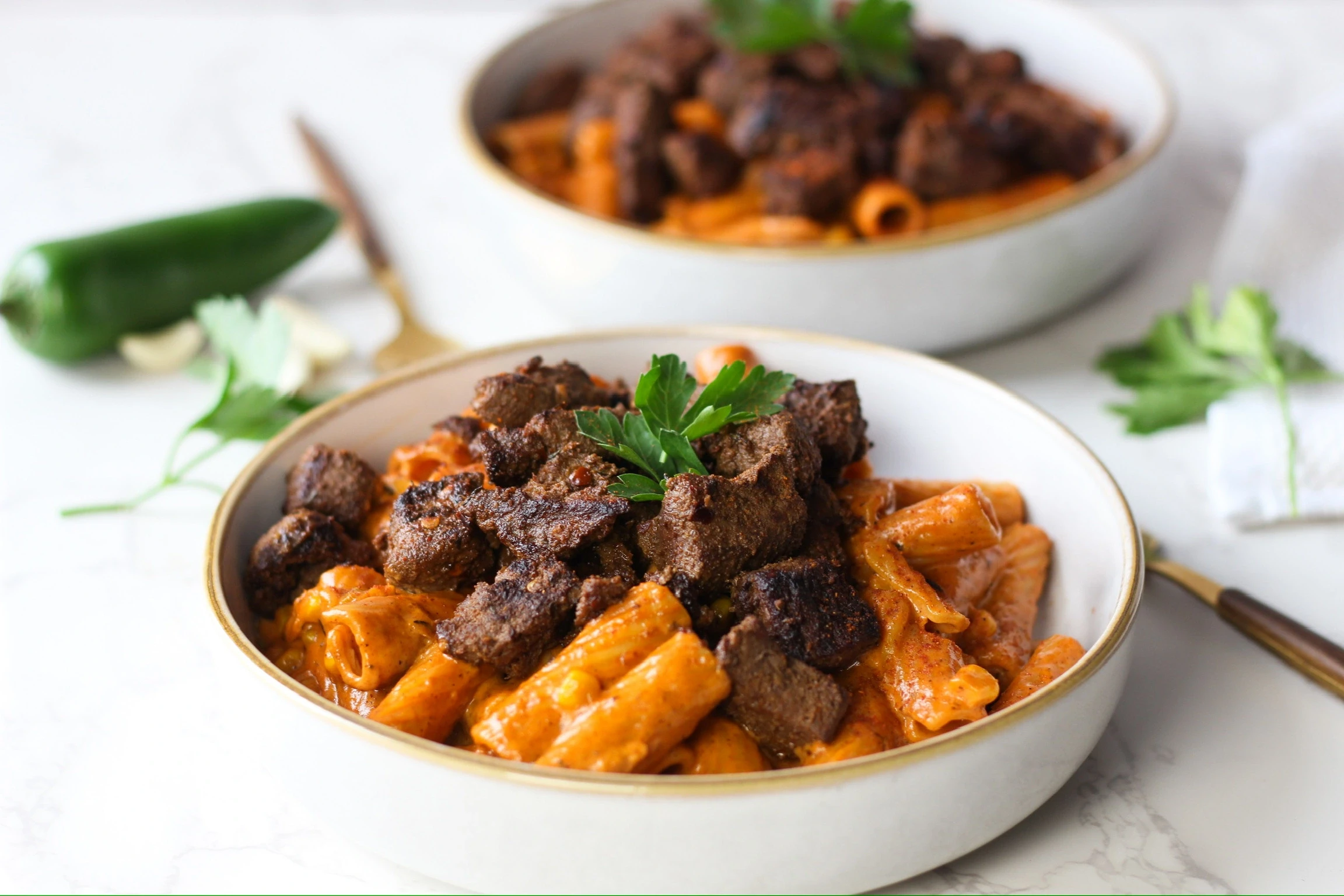 Cajun Rigatoni with Beef Meat For Stew