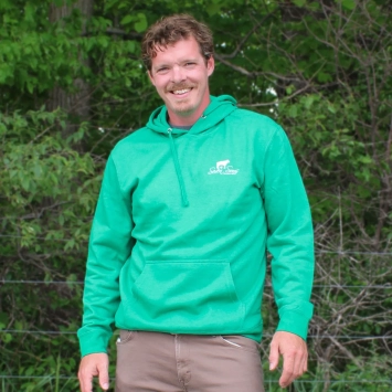 Fleece Hoodie Heathered Kelly Green (L)