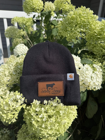 Black Carhartt Hat with Leather Patch